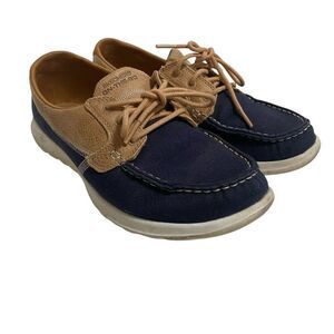 Skechers Go Walk Lite Goga Max Boat Shoes Brown Blue Women's 9.5